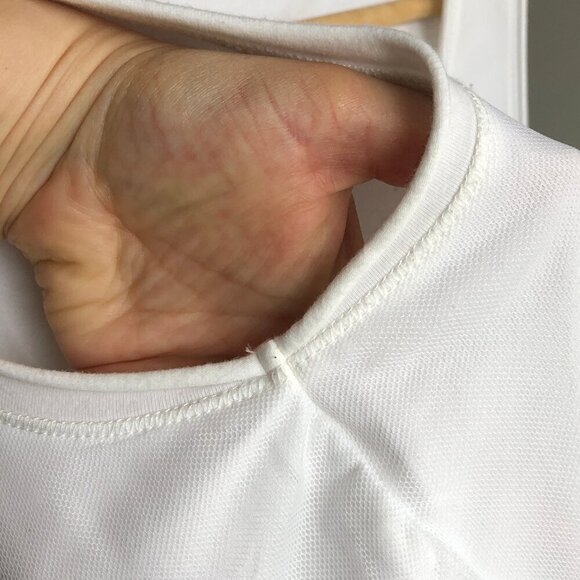 San Fransisco White Fringed Tank Top Sheer Scoop Neck Festival Summer Women's M - Picture 10 of 16